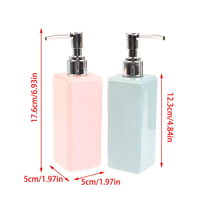 250ml Liquid Soap Dispenser Refillable Pump Bottle Square Bathroom Accessory Shampoo Conditioner Container Beauty Salon
