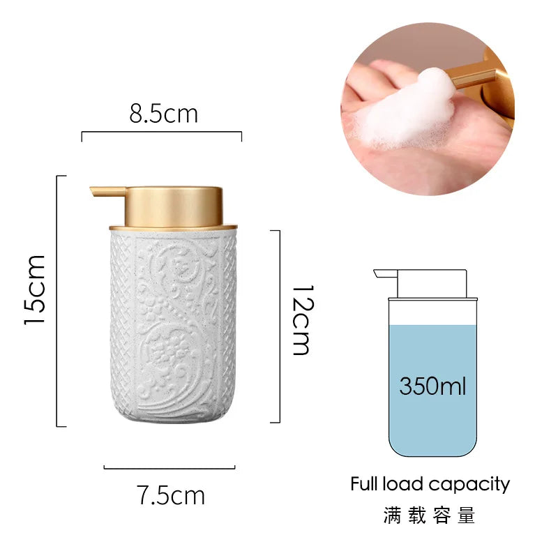 Luxury Body Wash Soap Bottle Ceramic Model Liquid Foam Dispenser Room Bathroom Color Dispensing Bottle Mousse Foam Pressing