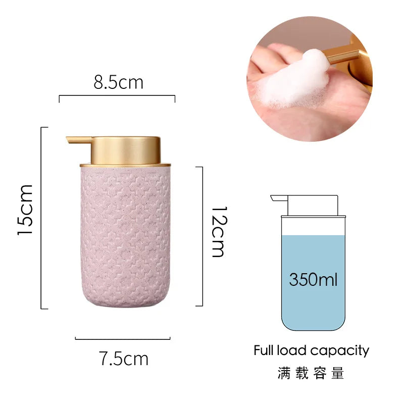 Luxury Body Wash Soap Bottle Ceramic Model Liquid Foam Dispenser Room Bathroom Color Dispensing Bottle Mousse Foam Pressing