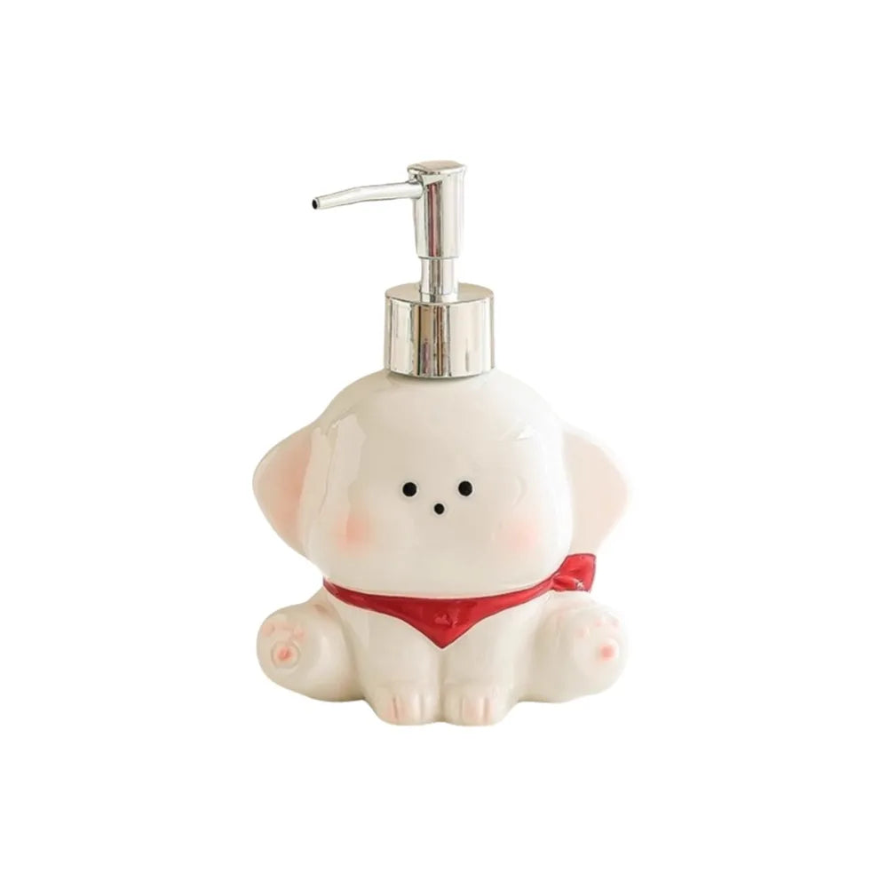 Ceramic Liquid Soap Dispenser Press Pump Dog Shape Shower Gel Separate Bottles Empty Bottle Cute Shower Shampoo Dispenser