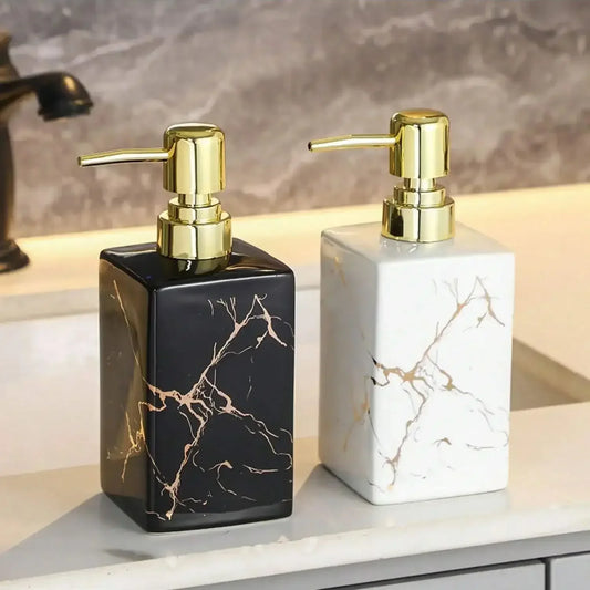 Ceramic soap dispenser 350ml  European Creative Marble Texture Refillable Press Soap Dispenser Liquid Dispenser