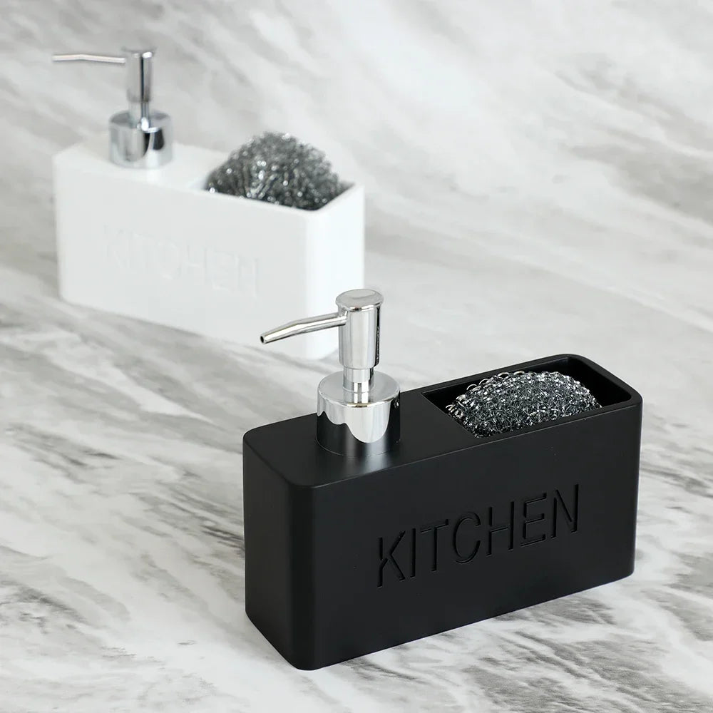 Modern Kitchen Accessories Soap Dispenser Set Liquid Hand Soap Dispenser Pump Bottle Brushes Holds and Stores Sponges Scrubbers