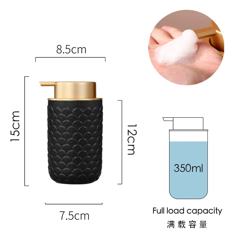 Luxury Body Wash Soap Bottle Ceramic Model Liquid Foam Dispenser Room Bathroom Color Dispensing Bottle Mousse Foam Pressing
