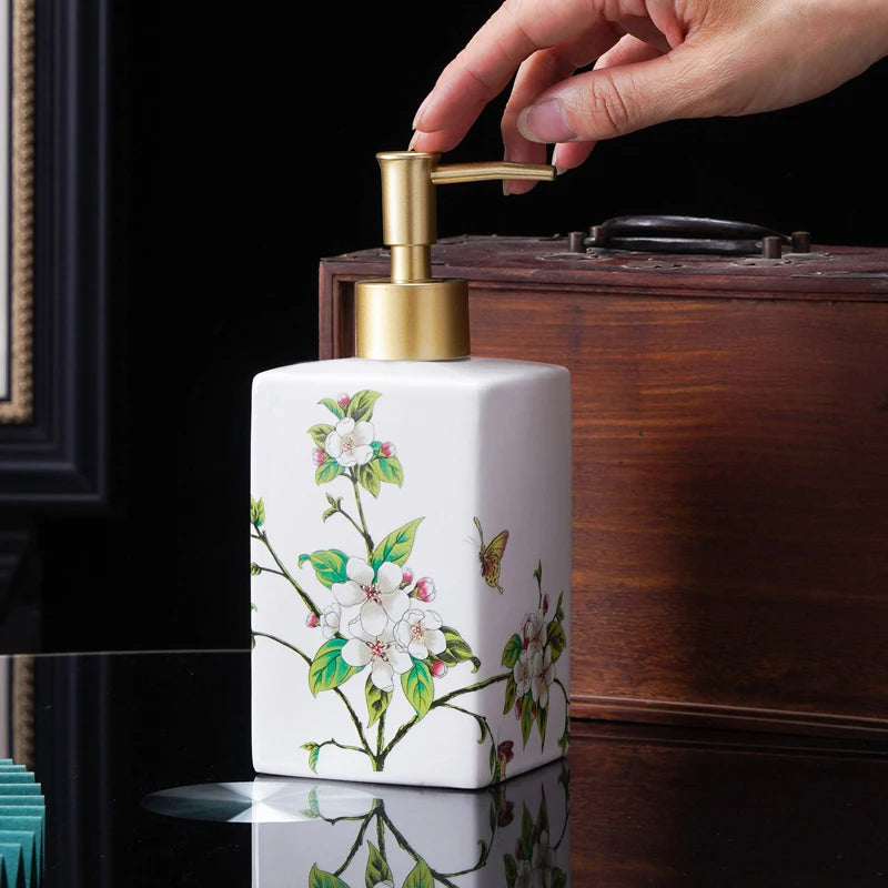 450ml ceramic soap dispenser hand sanitizer bottle press bottle hotel shower gel bottle laundry detergent dispensing
