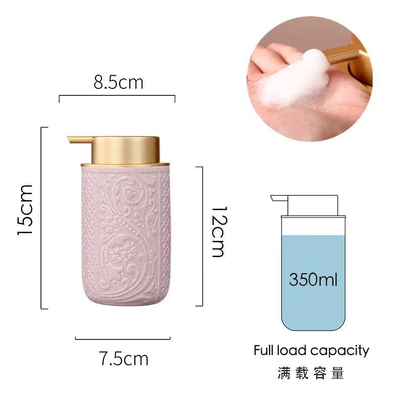 Luxury Body Wash Soap Bottle Ceramic Model Liquid Foam Dispenser Room Bathroom Color Dispensing Bottle Mousse Foam Pressing