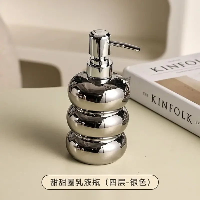 Ceramic Hand Sanitizer Bottle Household Shampoo Cosmetic Water Collection Bottle Home Hotel Soap Dispenser Bathroom Accessories