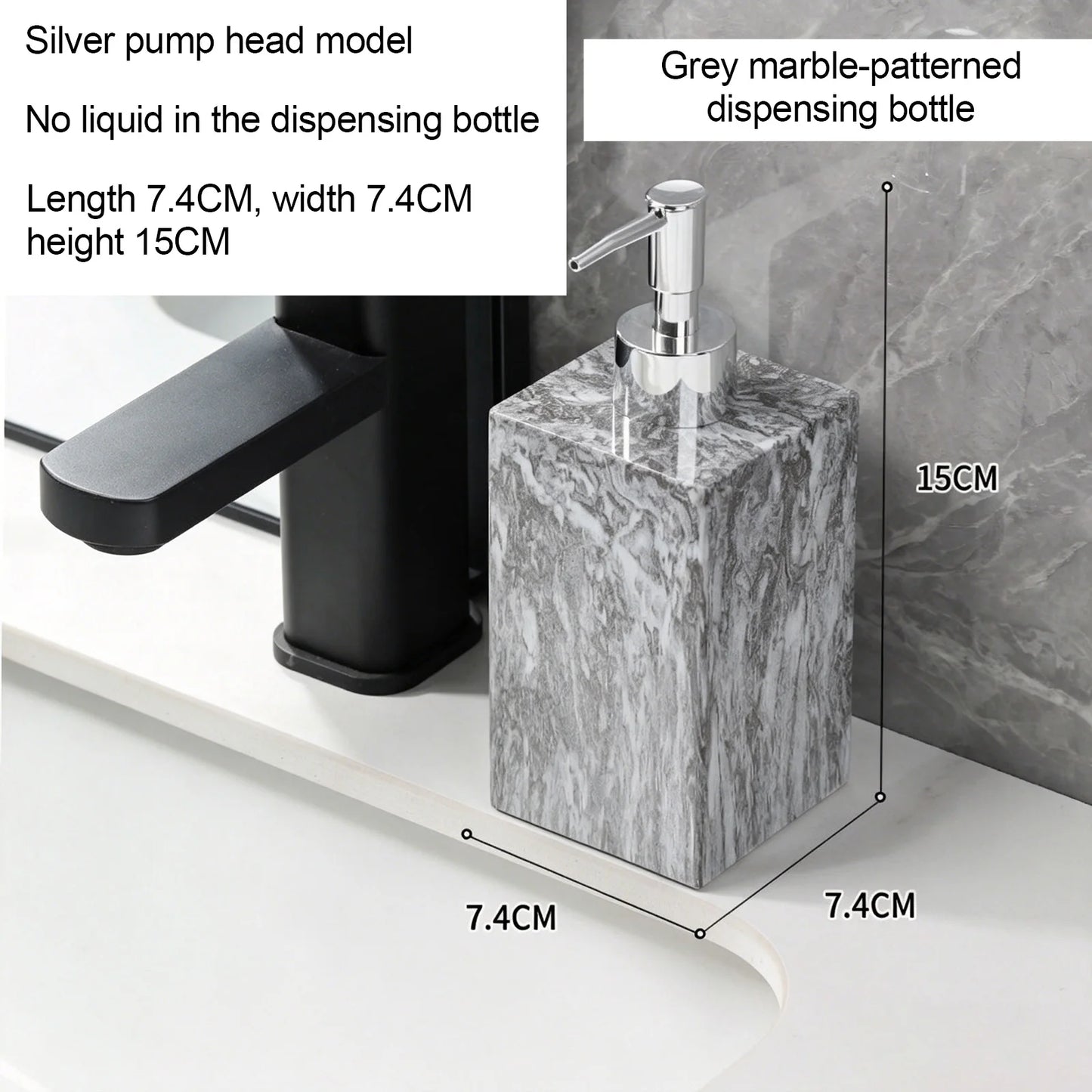 Marble Texture Soap Dispenser, Resin Liquid Hand Soap Dispenser for Kitchen Countertop, Bathroom, Laundry Room