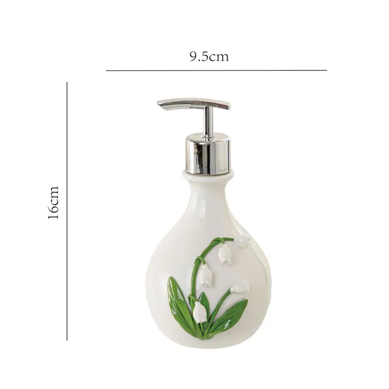 soap dispenser Creative ceramic bell orchid bathroom hand washing lotion bath gel hair washing water press lotion sub bottled