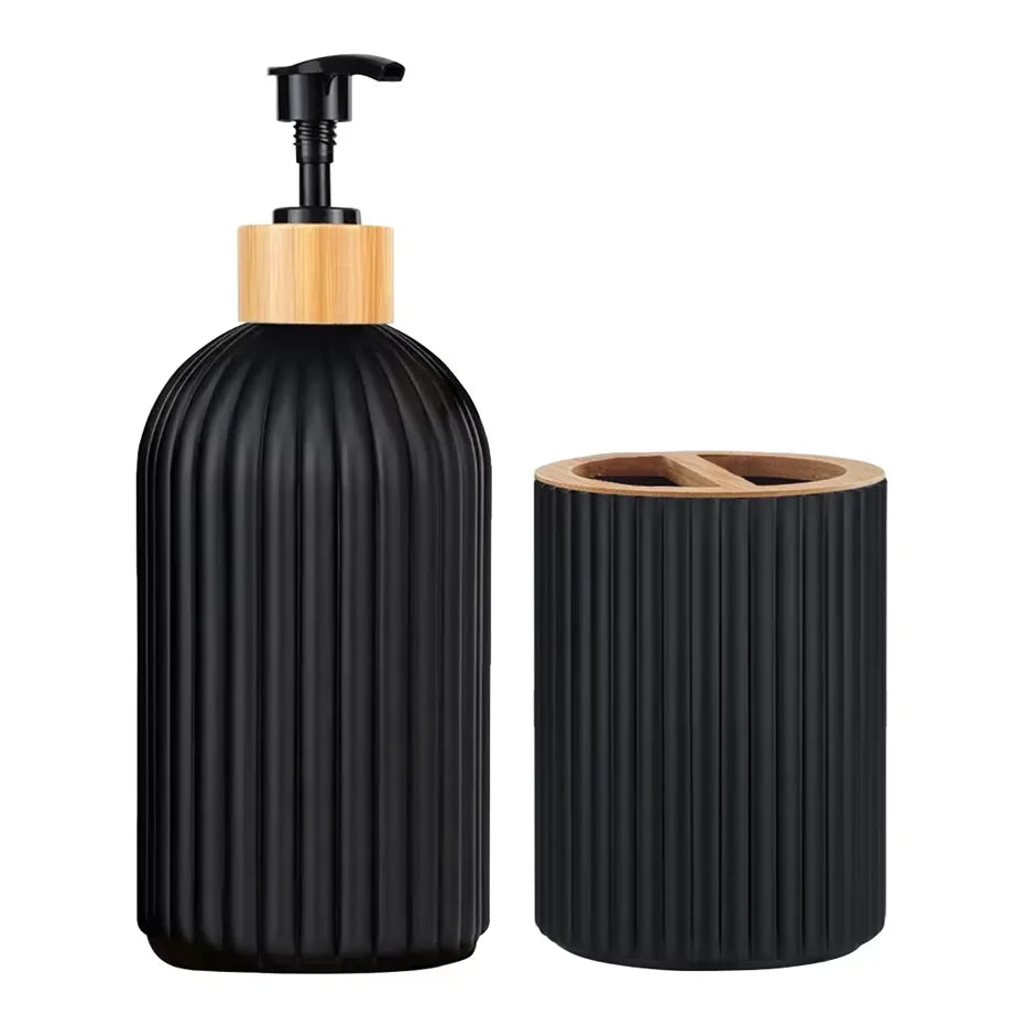 Trendy Bathroom Glass Toiletries Set: Large-Capacity Hand Soap Bottle and Hotel Bathroom Travel-Size Set