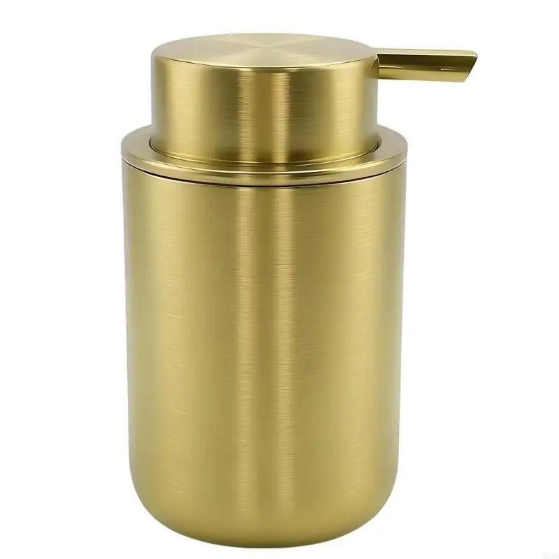 Modern Soap Dispenser Easy to Press Stainless Steel Refillable Lotions Dispenser for Kitchen & Bathroom Countertop M4YD