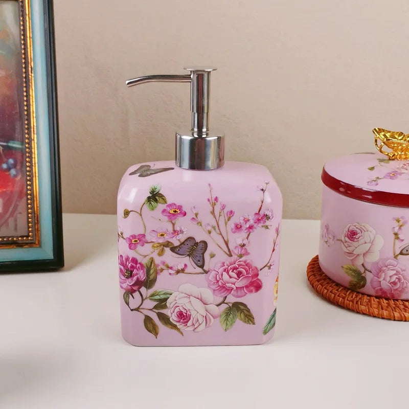 New Chinese style ceramic soap dispenser household dispensing bottle hotel shampoo shower gel press bottle bathroom accessories