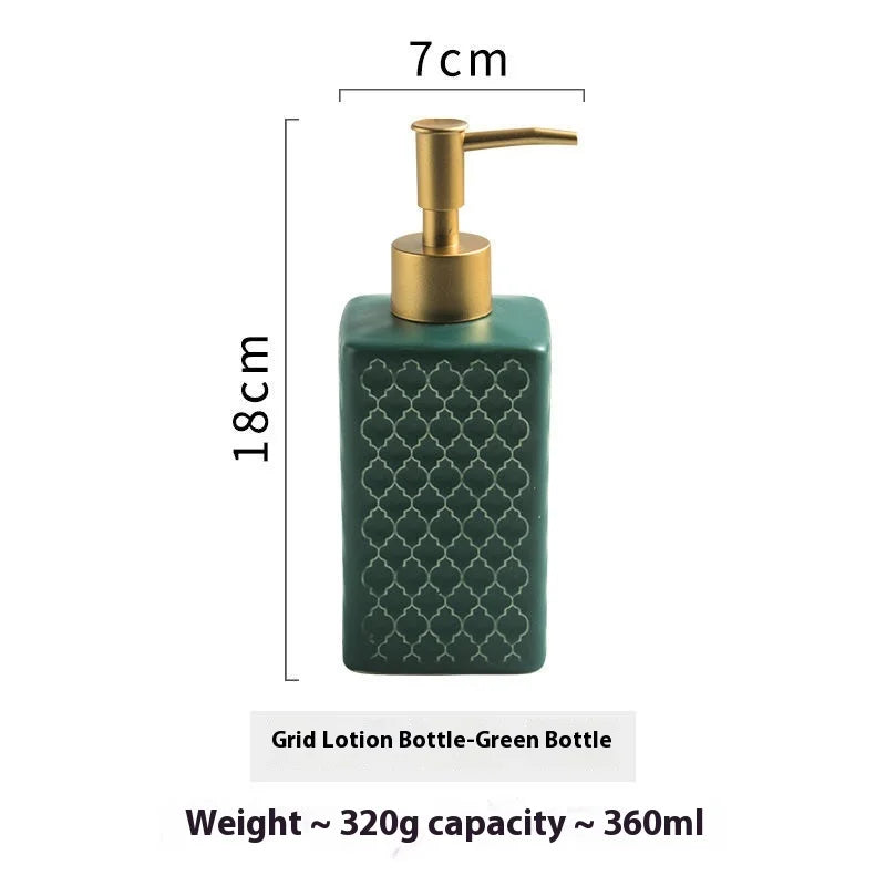 Nordic Ceramic Soap Dispenser Square Lotion Bottle Shampoo Conditioner Sub Bottle Shower Gel Bottle Bathroom Accessories