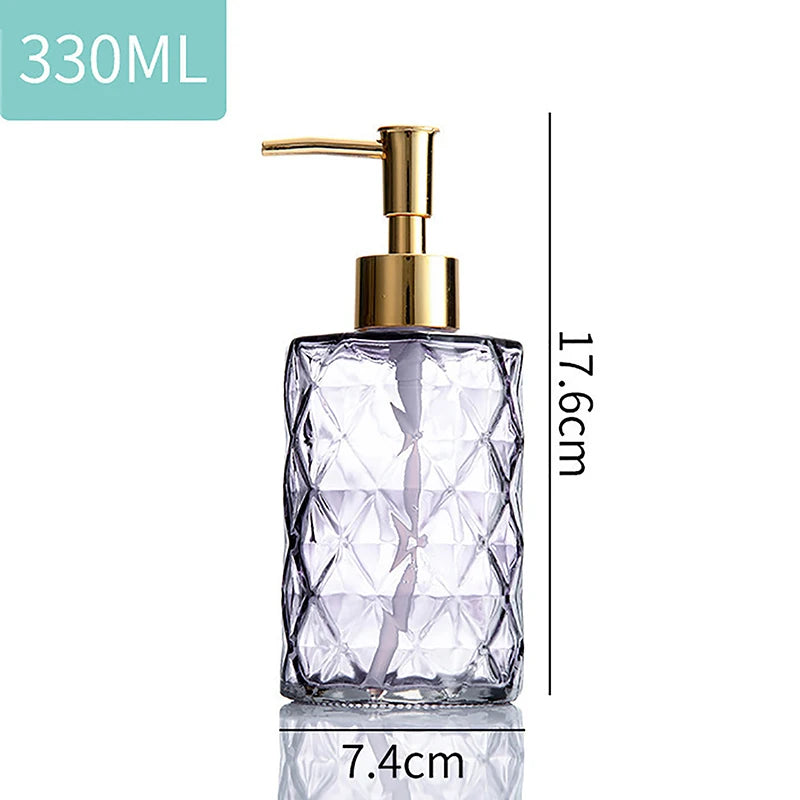 330ml Bathroom Soap Dispenser Portable Glass Travel Liquid Hand Sanitizer Container Shampoo Body Wash Dispenser Accessories