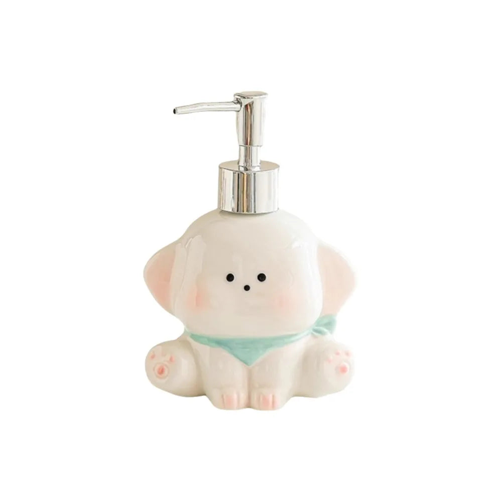 Ceramic Liquid Soap Dispenser Press Pump Dog Shape Shower Gel Separate Bottles Empty Bottle Cute Shower Shampoo Dispenser
