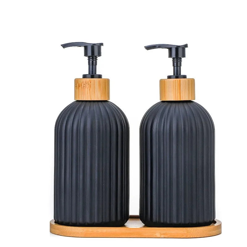 Trendy Bathroom Glass Toiletries Set: Large-Capacity Hand Soap Bottle and Hotel Bathroom Travel-Size Set