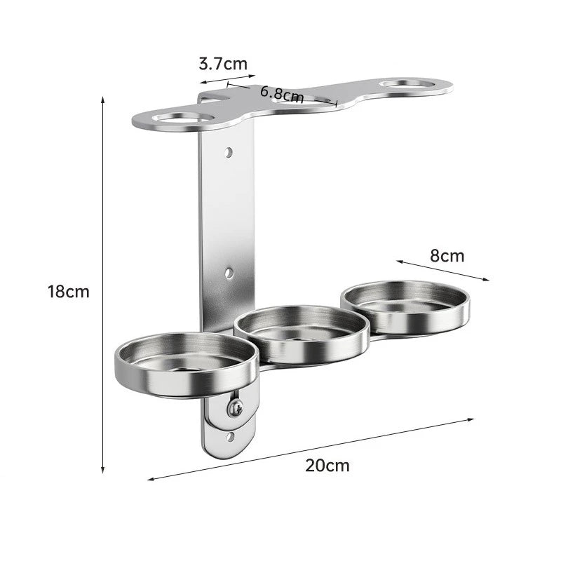 Wall Mounted Stainless Steel Bathroom Soap Dispenser Bottle Holder Hanger Gel Shampoo Storage Rack Bathroom Organizer