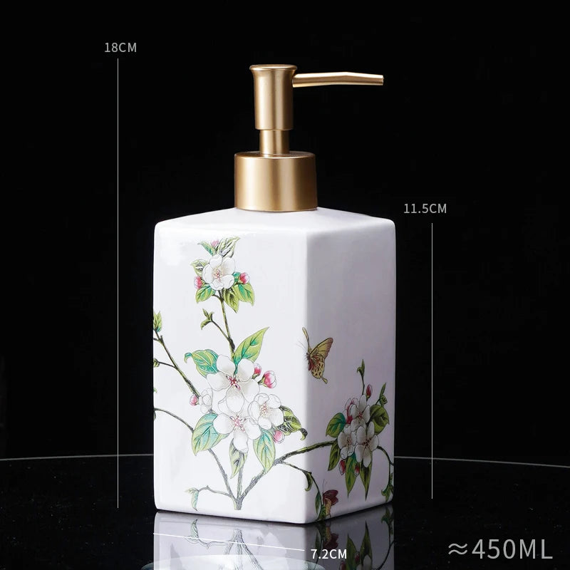 450ml ceramic soap dispenser hand sanitizer bottle press bottle hotel shower gel bottle laundry detergent dispensing