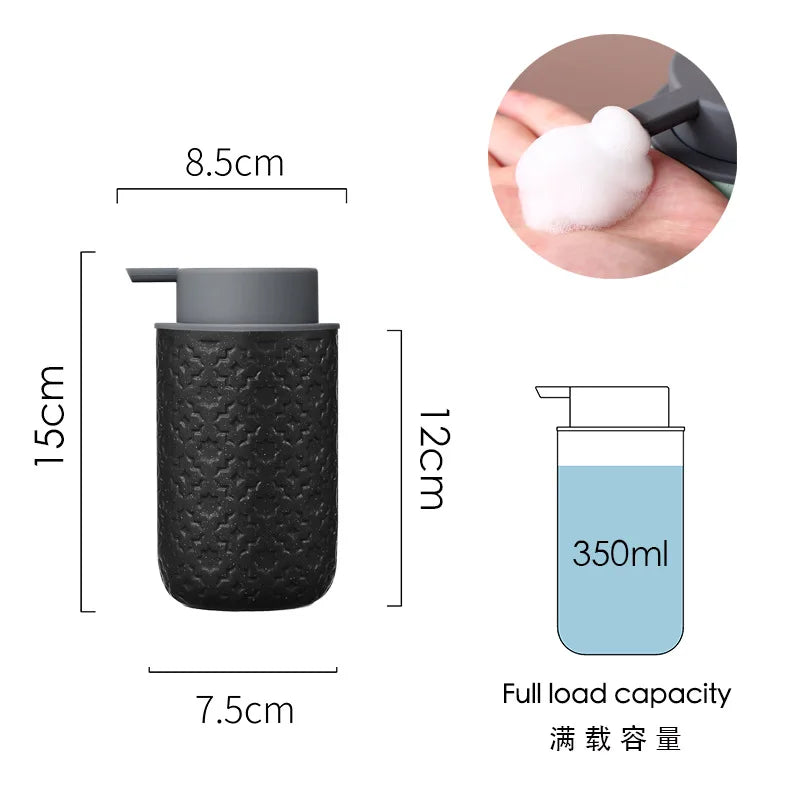 Luxury Body Wash Soap Bottle Ceramic Model Liquid Foam Dispenser Room Bathroom Color Dispensing Bottle Mousse Foam Pressing