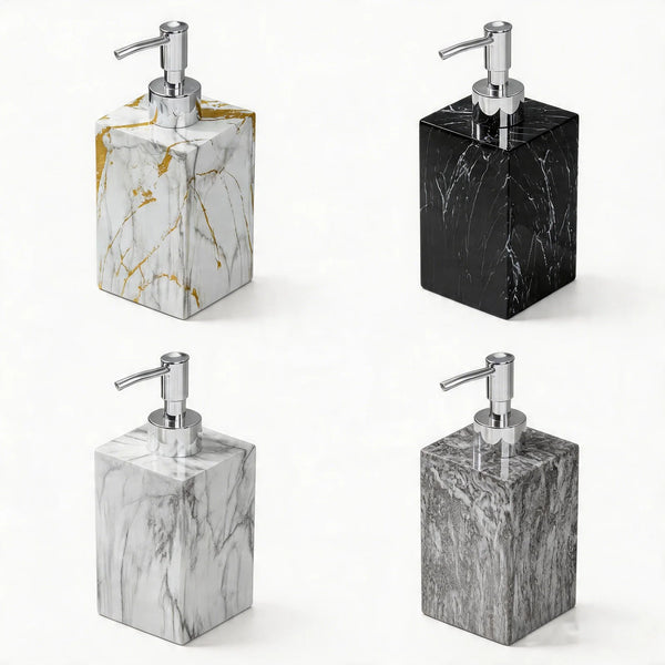 Marble Texture Soap Dispenser, Resin Liquid Hand Soap Dispenser for Kitchen Countertop, Bathroom, Laundry Room