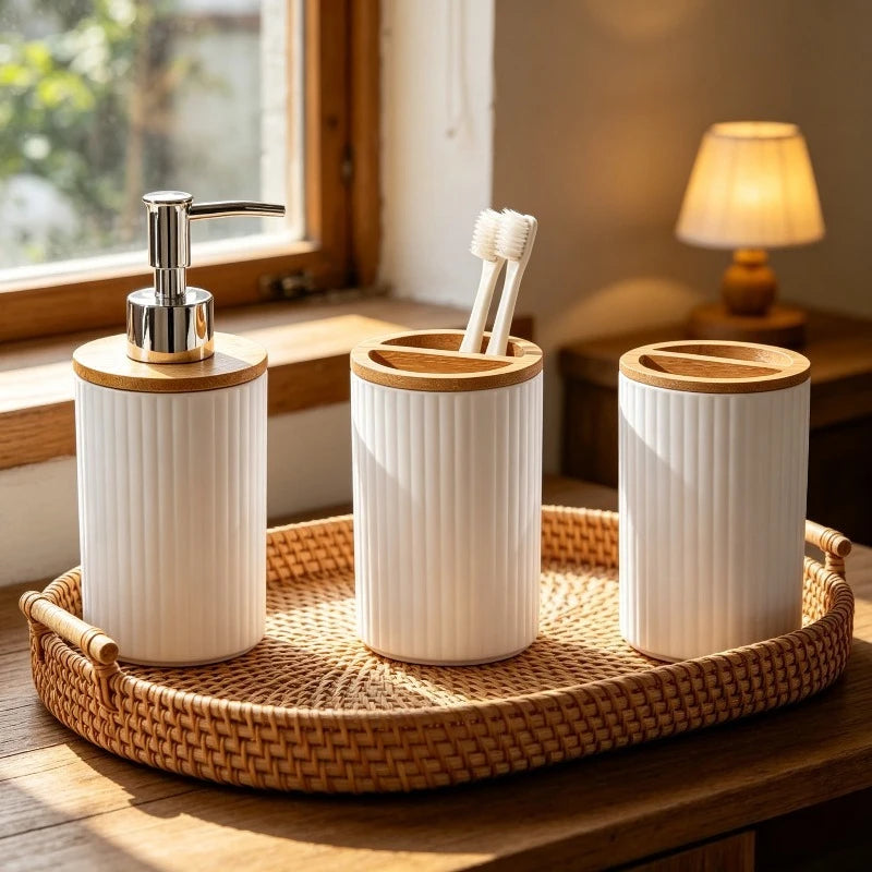 Dispenser for Liquid Soap Hampoo Bottle Soap Dispenser Hand Soap Dispenser Toothbrush Holder Organizer Bathroom Accessories