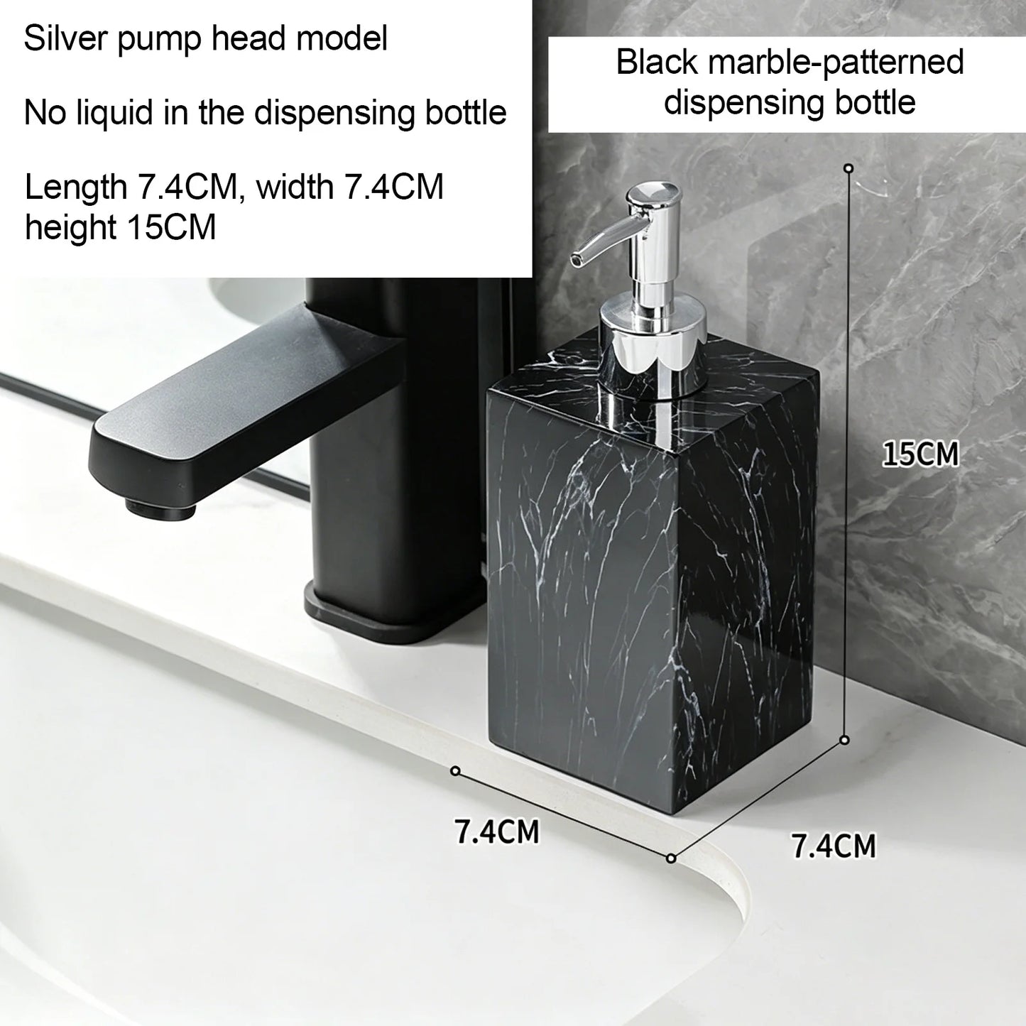 Marble Texture Soap Dispenser, Resin Liquid Hand Soap Dispenser for Kitchen Countertop, Bathroom, Laundry Room