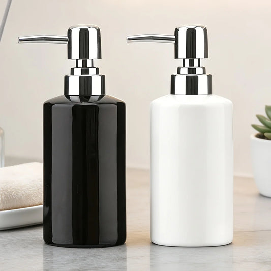 1Pc Soap Dispenser, 300ml/10oz Ceramic Liquid Soap Pump Dispenser, Refillable Dish Soap Dispenser for Kitchen Bathroom Washroom