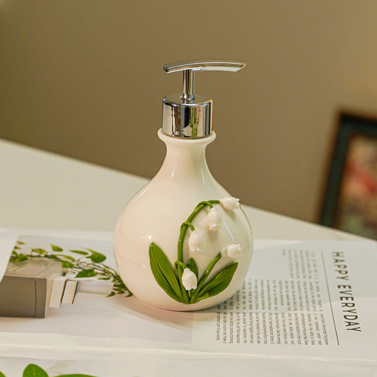 soap dispenser Creative ceramic bell orchid bathroom hand washing lotion bath gel hair washing water press lotion sub bottled