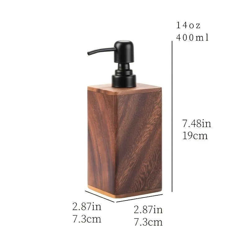 Elegant Wooden Soap Dispenser Hand Sanitizer & Lotion Bathroom Accessory - Ideal for Home & TravelSoap Bar Dispenser