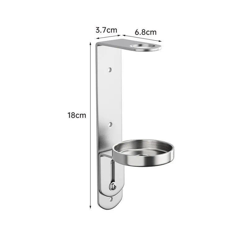 Wall Mounted Stainless Steel Bathroom Soap Dispenser Bottle Holder Hanger Gel Shampoo Storage Rack Bathroom Organizer