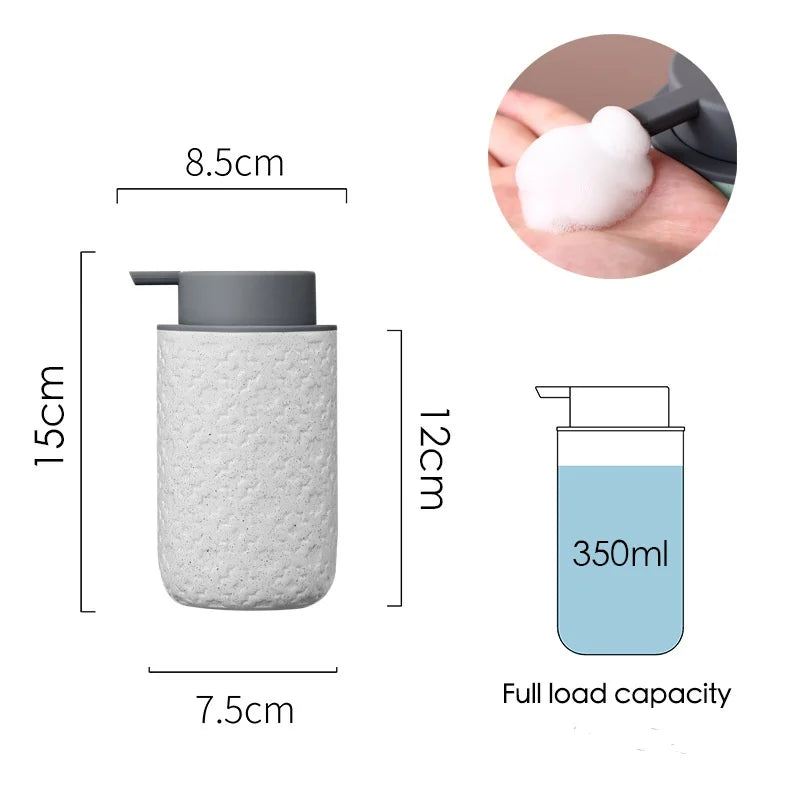 Luxury Body Wash Soap Bottle Ceramic Model Liquid Foam Dispenser Room Bathroom Color Dispensing Bottle Mousse Foam Pressing