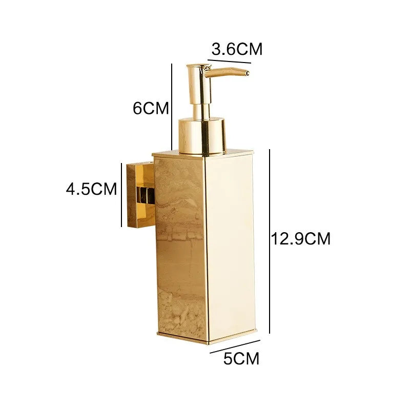 Liquid Soap Dispenser Bathroom Wall Mounted Gold Stainless Steel Shower Gel Detergent Shampoo Bottle For Kitchen Hotel Home