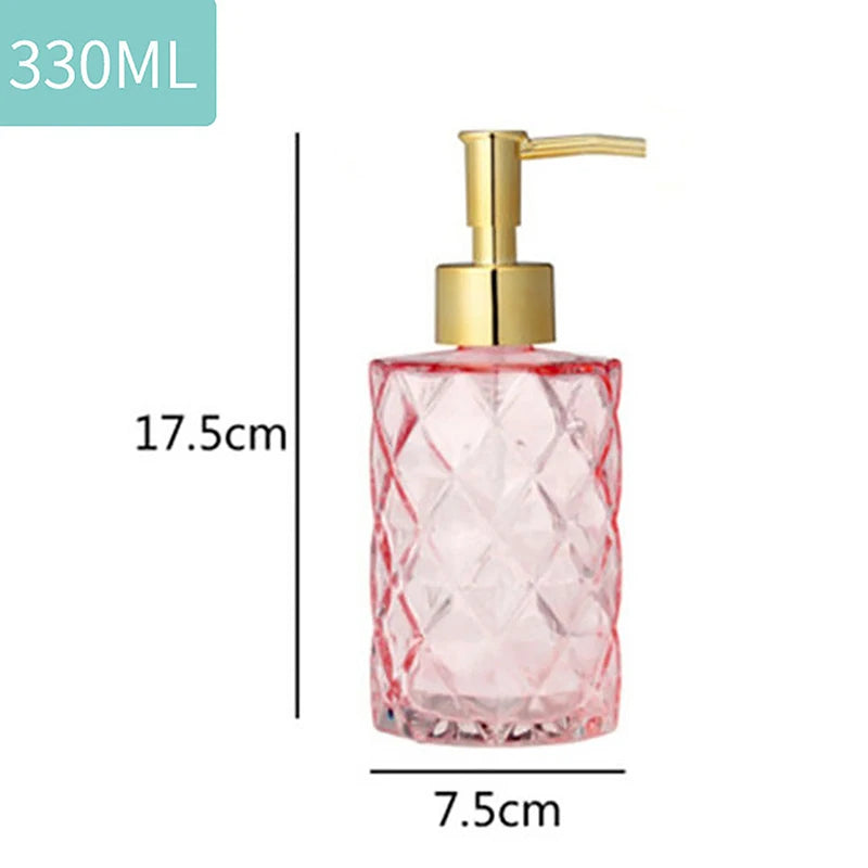 330ml Bathroom Soap Dispenser Portable Glass Travel Liquid Hand Sanitizer Container Shampoo Body Wash Dispenser Accessories