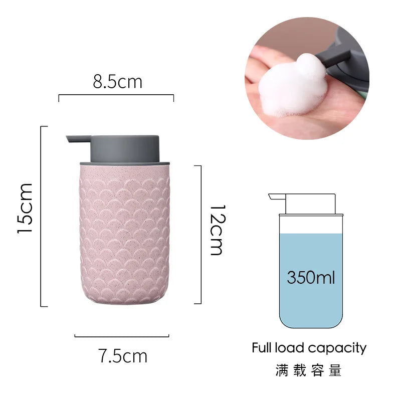 Luxury Body Wash Soap Bottle Ceramic Model Liquid Foam Dispenser Room Bathroom Color Dispensing Bottle Mousse Foam Pressing