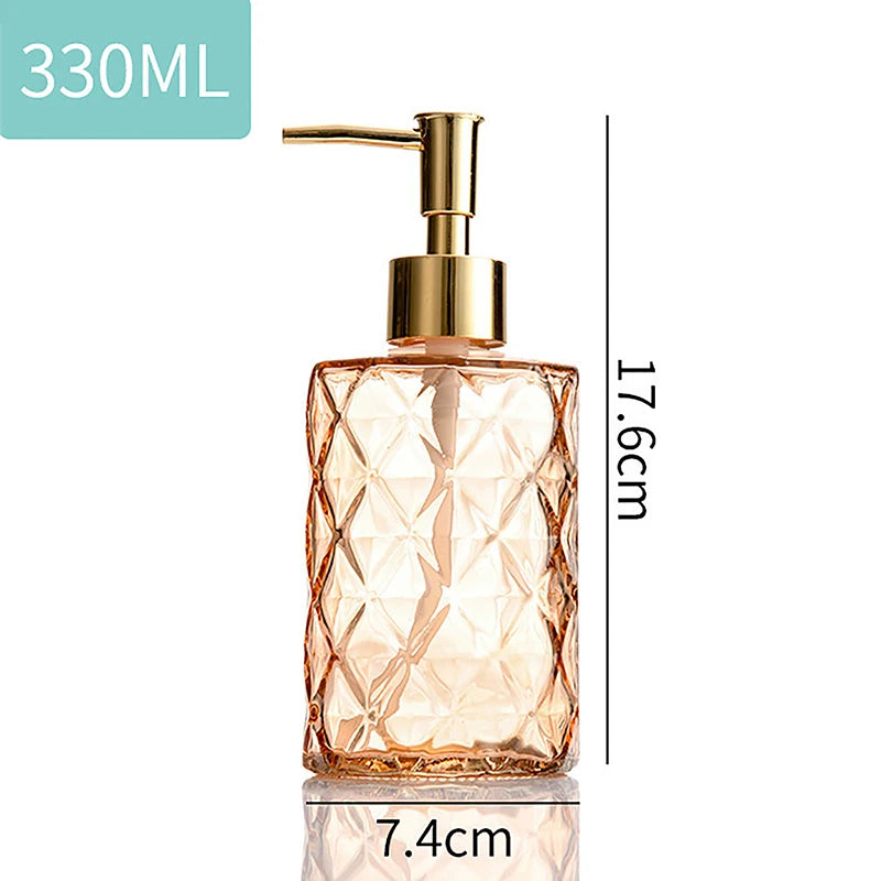 330ml Bathroom Soap Dispenser Portable Glass Travel Liquid Hand Sanitizer Container Shampoo Body Wash Dispenser Accessories
