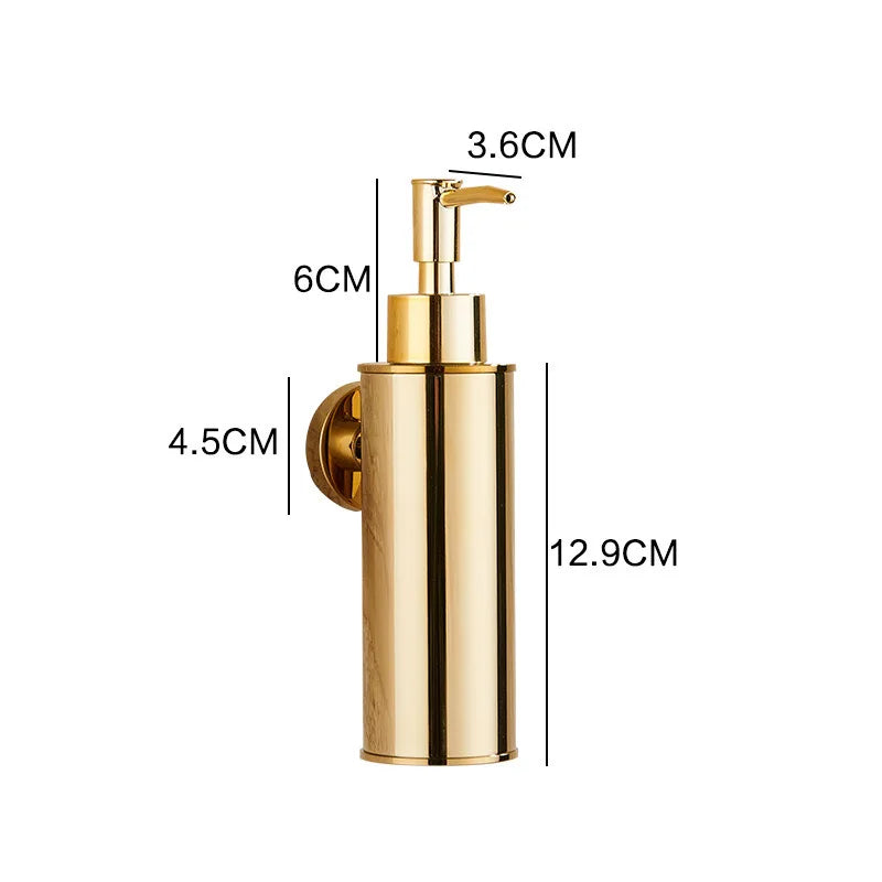 Liquid Soap Dispenser Bathroom Wall Mounted Gold Stainless Steel Shower Gel Detergent Shampoo Bottle For Kitchen Hotel Home