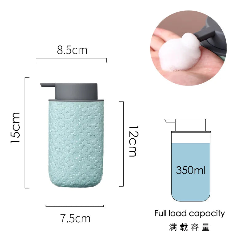 Luxury Body Wash Soap Bottle Ceramic Model Liquid Foam Dispenser Room Bathroom Color Dispensing Bottle Mousse Foam Pressing