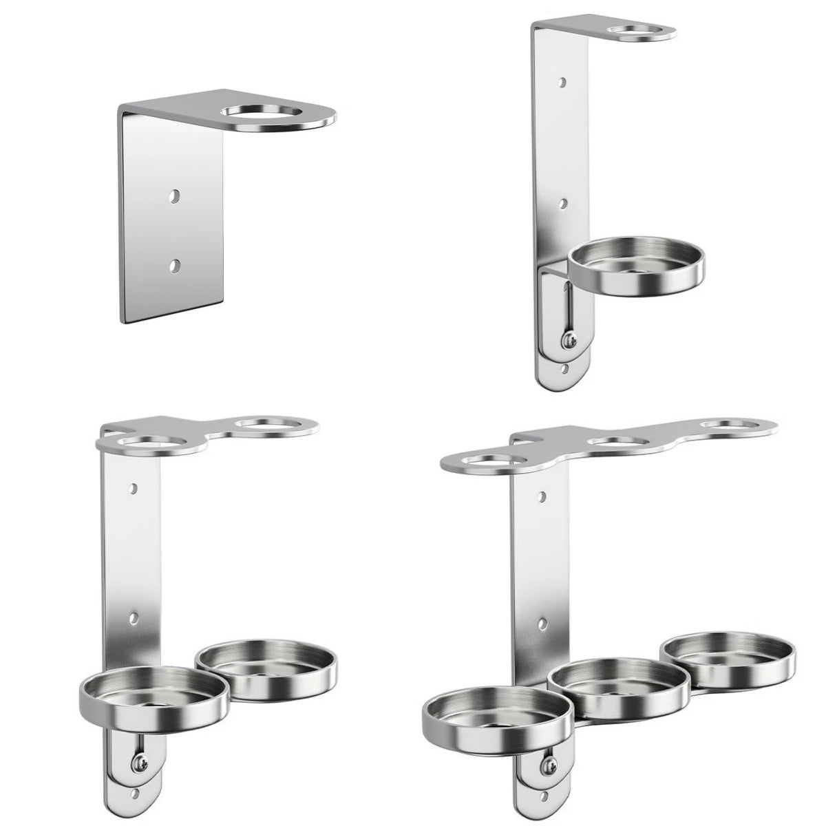 Wall Mounted Stainless Steel Bathroom Soap Dispenser Bottle Holder Hanger Gel Shampoo Storage Rack Bathroom Organizer
