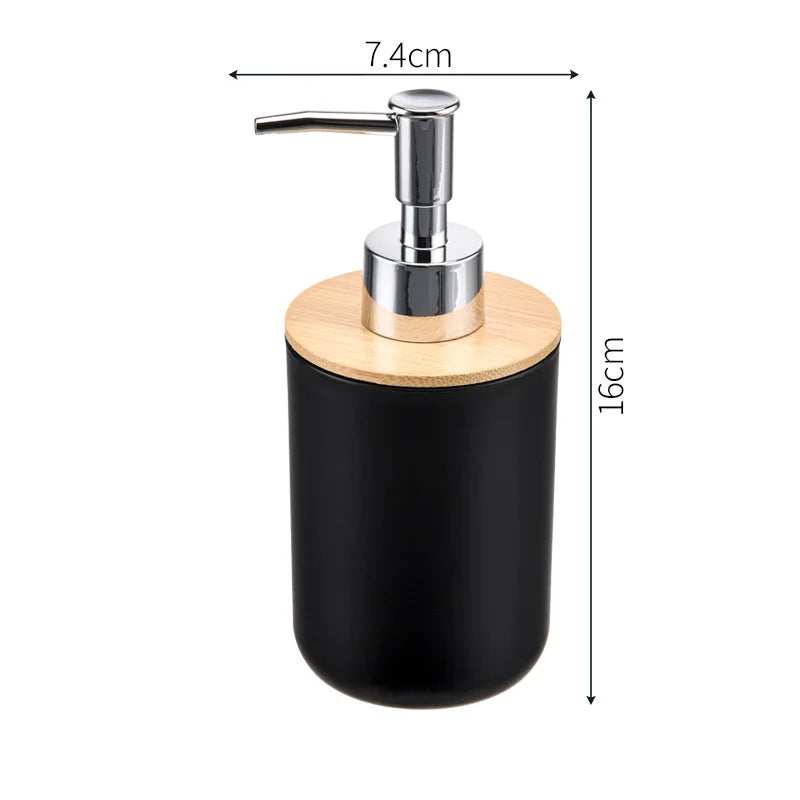 Bamboo soap Dispenser, soap Dispenser for Kitchen Sink, Refillable Liquid Great for Bathroom bar Sinks Decorative