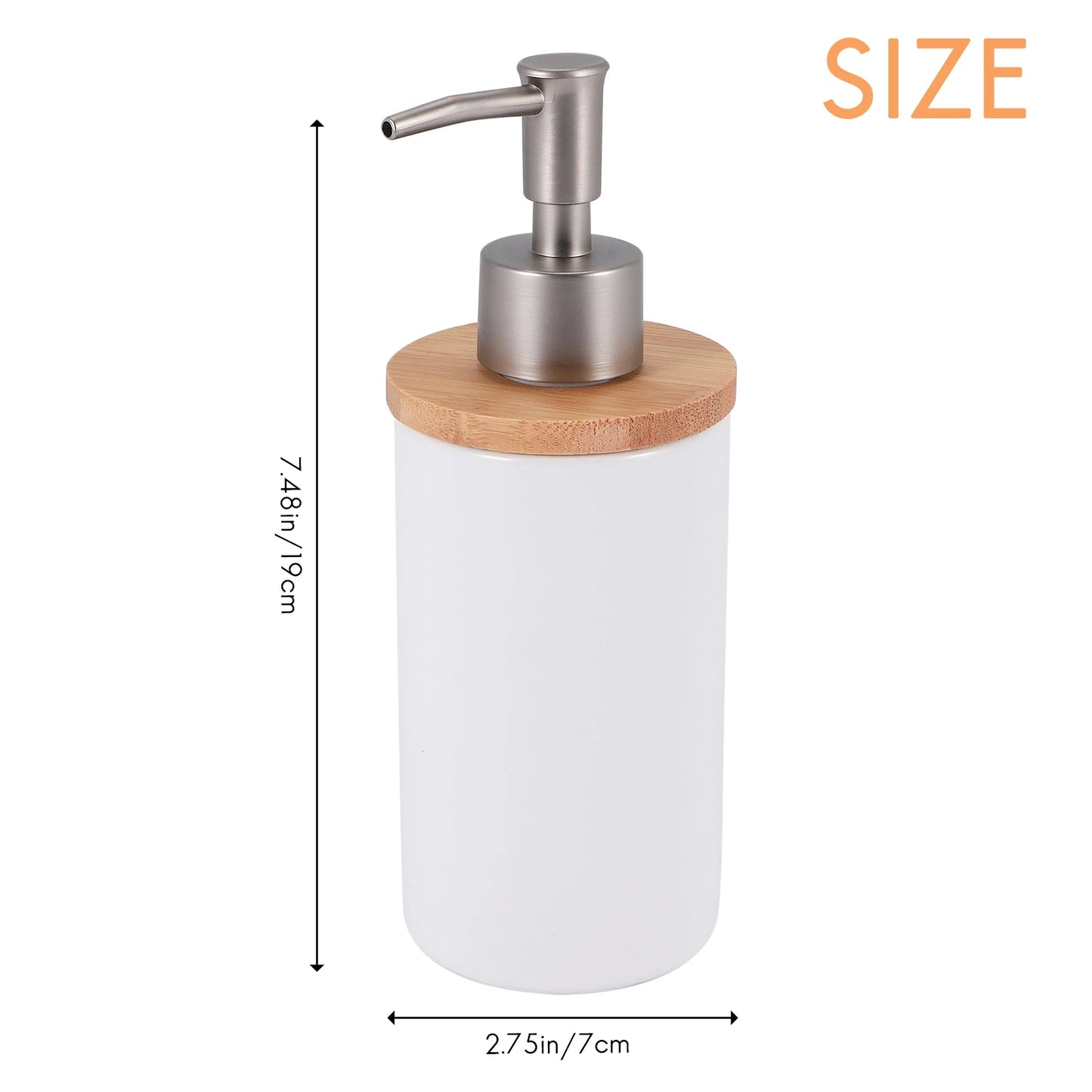 400Ml Ceramic Soap Dispenser, Nordic Style, Lotion Dispenser Soap Dispenser for Kitchen and Bathroom -White