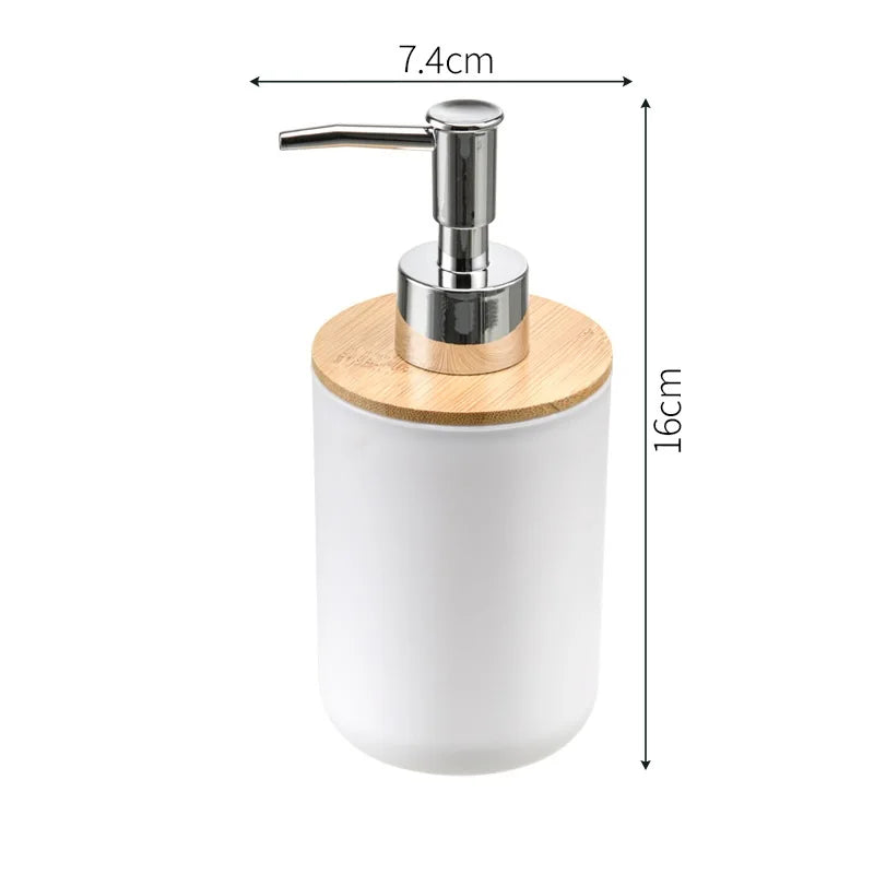 Bamboo soap Dispenser, soap Dispenser for Kitchen Sink, Refillable Liquid Great for Bathroom bar Sinks Decorative