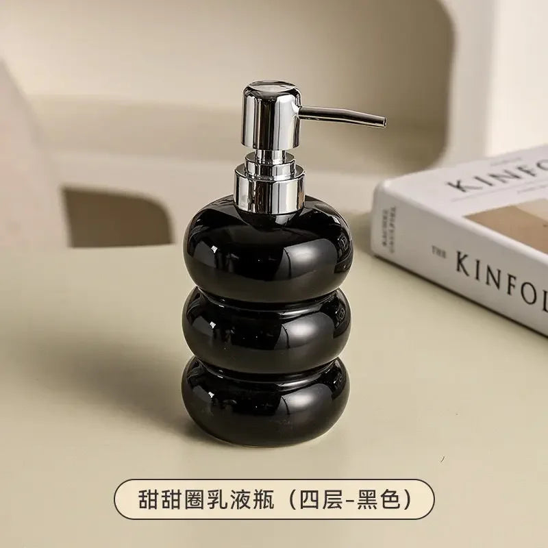 Ceramic Hand Sanitizer Bottle Household Shampoo Cosmetic Water Collection Bottle Home Hotel Soap Dispenser Bathroom Accessories