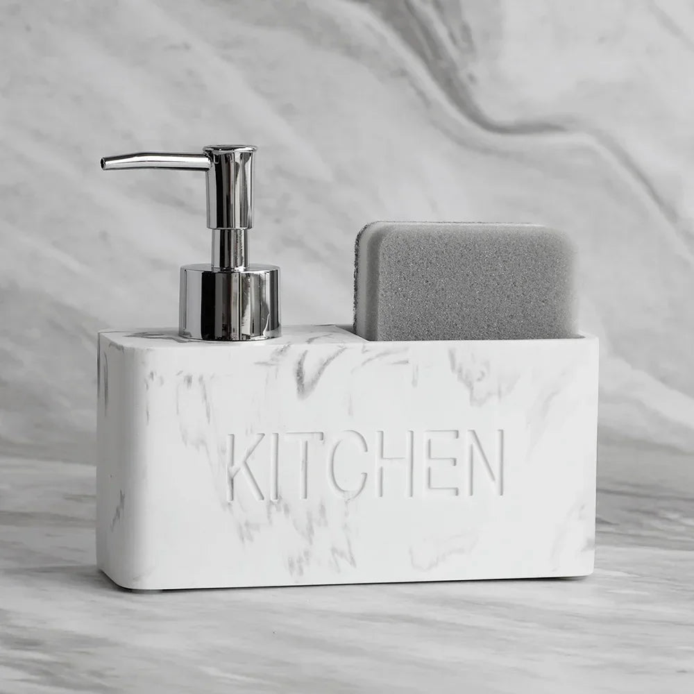 Modern Kitchen Accessories Soap Dispenser Set Liquid Hand Soap Dispenser Pump Bottle Brushes Holds and Stores Sponges Scrubbers