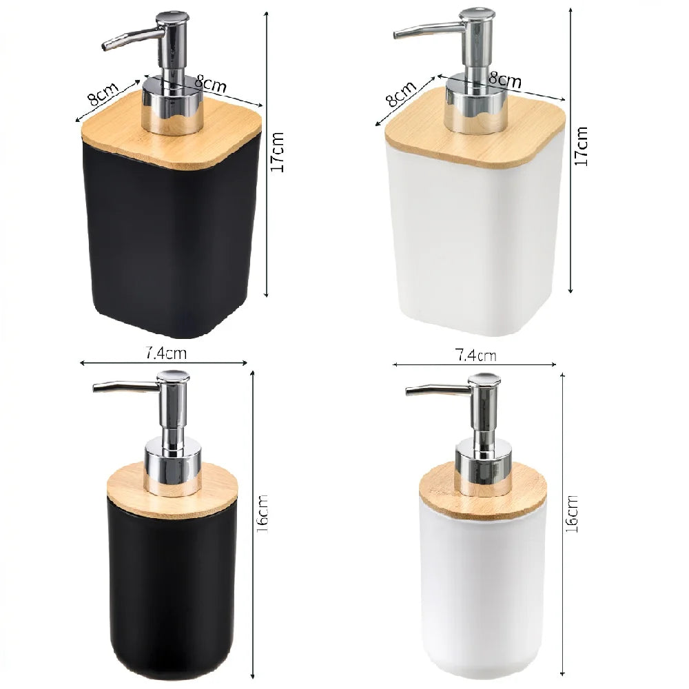 Bamboo soap Dispenser, soap Dispenser for Kitchen Sink, Refillable Liquid Great for Bathroom bar Sinks Decorative