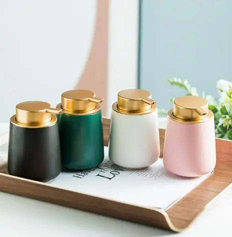 Bathroom Liquid Soap Dispenser Ceramic Hand Sanitizer Bathroom Tumbler Shower Gel Lotion Dispenser Bathroom Accessories Set