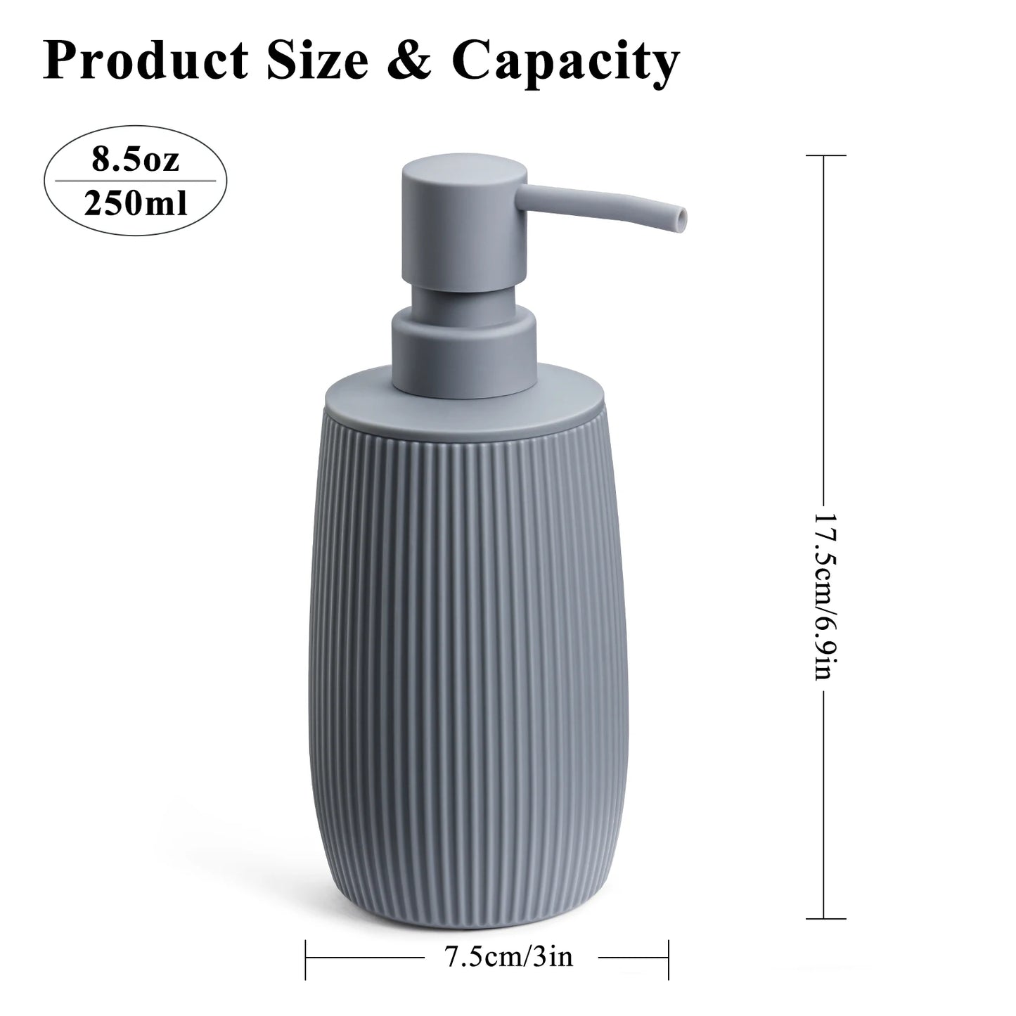 Modern Matte Grey Soap Dispenser for Bathroom And Kitchen Countertops Home Decorative Accessories