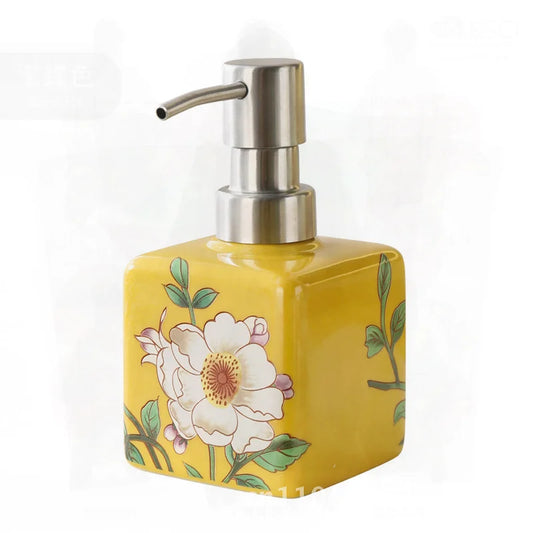 200ml Ceramic Soap Dispenser Stainless Steel Pump Hand Wash Bottle Shampoo Shower Gel Lotion Dispenser for Kitchen Bathroom