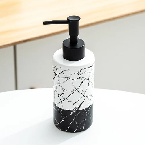 White Ceramic Soap Dispenser Hotel Bathroom Lotion Bottle Shampoo Moisture Bottling Gold Press Soap Bottle Bathroom Accessories