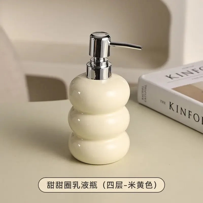 Ceramic Hand Sanitizer Bottle Household Shampoo Cosmetic Water Collection Bottle Home Hotel Soap Dispenser Bathroom Accessories
