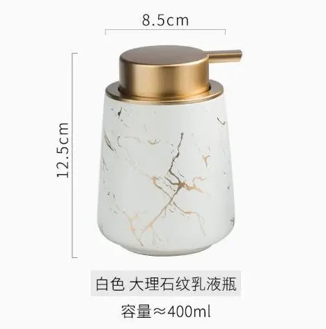 Bathroom Liquid Soap Dispenser Ceramic Hand Sanitizer Bathroom Tumbler Shower Gel Lotion Dispenser Bathroom Accessories Set