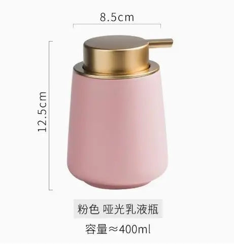 Bathroom Liquid Soap Dispenser Ceramic Hand Sanitizer Bathroom Tumbler Shower Gel Lotion Dispenser Bathroom Accessories Set
